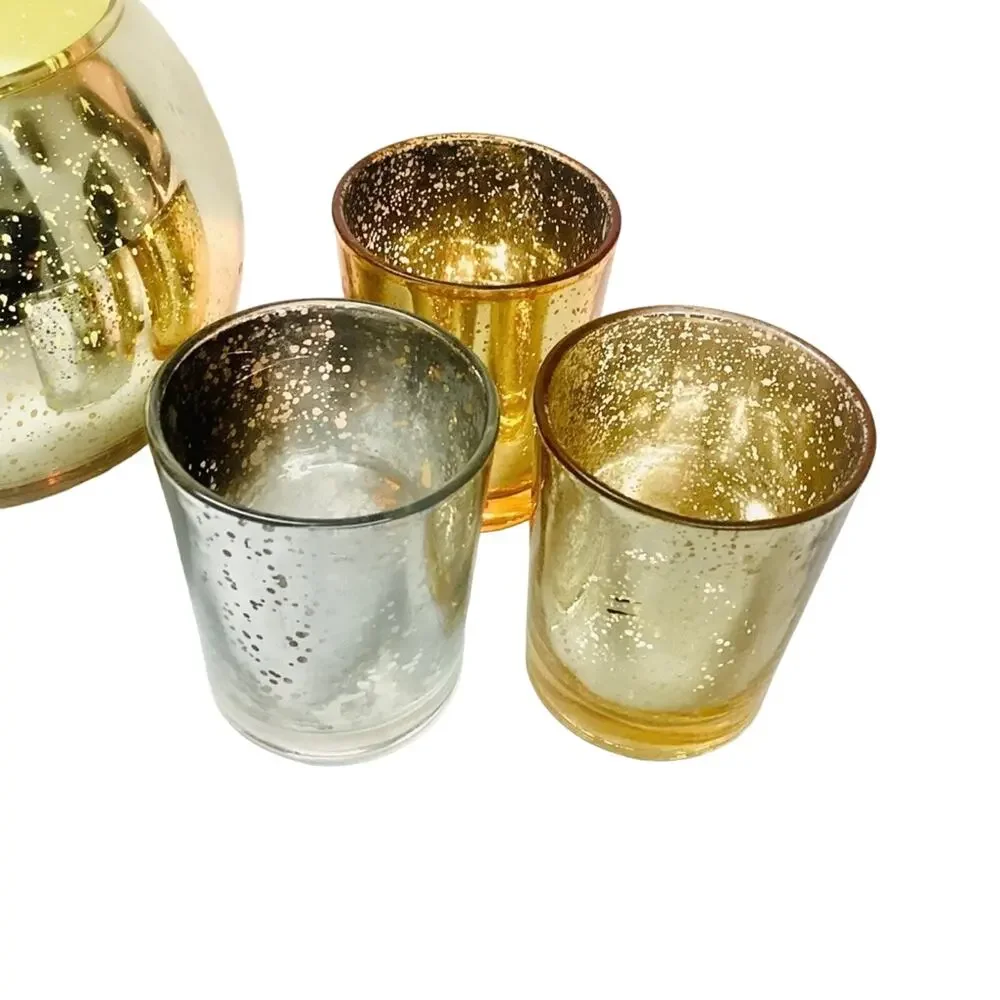 Set of Candle in Spherical Glass and 3 Tealight Votives